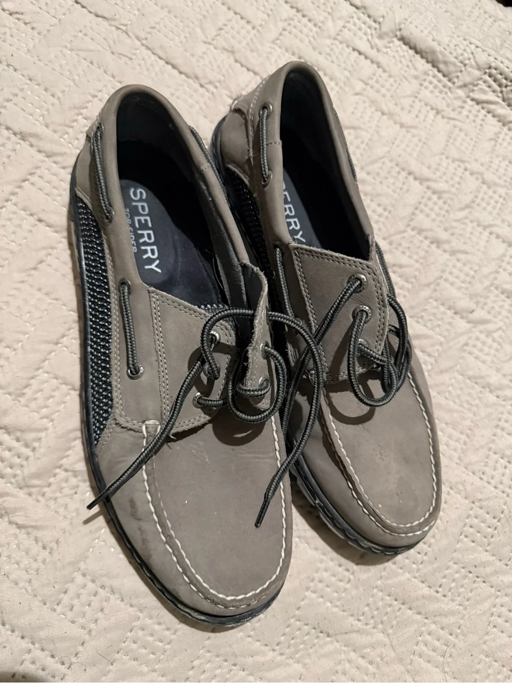 Sperry Men's Taupe Gray Suede Boat Shoes